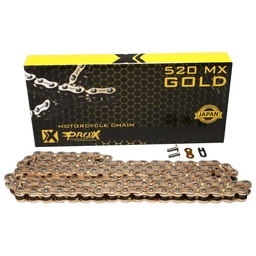 [07.RC520120CG] Cadena 520H 120L MX Dorada Profesional ProX